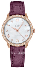 Omega De Ville Prestige Biały/Skóra Ø34 mm 434.58.34.20.55.001