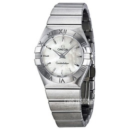 Omega Constellation Quartz 27mm Biały/Stal Ø27 mm 123.10.27.60.05.001