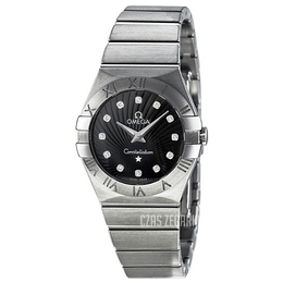 Omega Constellation Quartz 27mm Czarny/Stal Ø27 mm 123.10.27.60.51.001