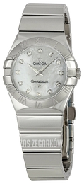 Omega Constellation Quartz 27mm Biały/Stal Ø27 mm 123.10.27.60.55.002