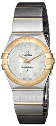 Omega Constellation Quartz 24mm Biały/18 karatowe żółte złoto Ø24 mm 123.20.24.60.55.002