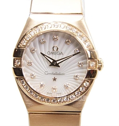 Omega Constellation Quartz 24mm Biały/18 karatowe różowe złoto Ø24 mm 123.55.24.60.55.001