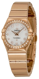 Omega Constellation Quartz 24mm Biały/18 karatowe różowe złoto Ø24 mm 123.55.24.60.55.005