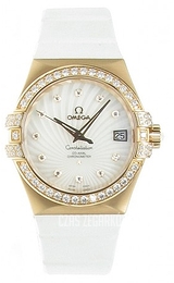 Omega Constellation Co-Axial 35mm Biały/Guma Ø35 mm 123.57.35.20.55.001