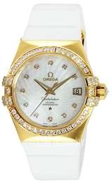 Omega Constellation Co-Axial 35mm Biały/Guma Ø35 mm 123.57.35.20.55.003