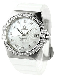 Omega Constellation Co-Axial 35mm Biały/Guma Ø35 mm 123.57.35.20.55.005