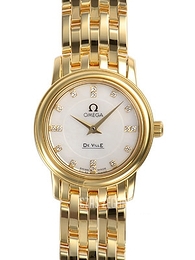 Omega De Ville Prestige Quartz Small Biały/18 karatowe żółte złoto Ø22 mm 4170.76.00