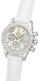 Omega De Ville Co-Axial Chronograph Biały/Skóra Ø35 mm 422.18.35.50.05.001