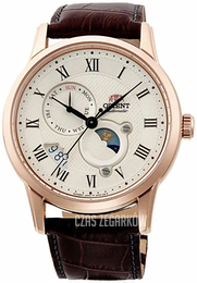 Orient Sun And Moon Kremowy/Skóra Ø42.5 mm RA-AK0007S