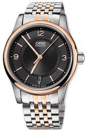 Oris Culture Czarny/Stal w kolorze różowego złota Ø37 mm 01 733 7578 4334-07 8 18 63