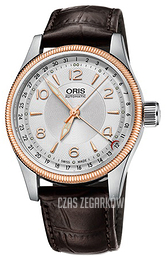 Oris Aviation Srebrny/Skóra Ø40 mm 01 754 7679 4331-07 5 20 77FC