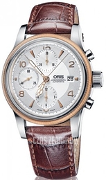 Oris Aviation Srebrny/Skóra Ø42 mm 674 7567 4361 LS
