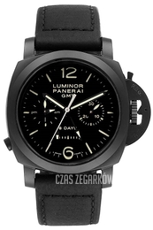 Panerai Special Luminor 1950 Ceramic 8 Days Chrono Monopulsante GMT Czarny/Skóra Ø44 mm PAM00317
