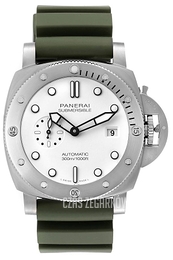 Panerai Submersible Biały/Guma Ø44 mm PAM01226