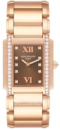Patek Philippe Twenty~4 Brązowy/18 karatowe różowe złoto 30x25 mm 4910/11R/010