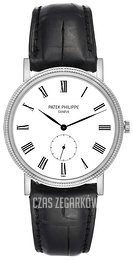 Patek Philippe Calatrava Clous de Paris Biały/Skóra Ø36 mm 5116G/001