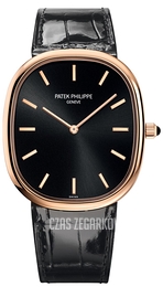 Patek Philippe Golden Ellipse Czarny/Skóra 5738R/001
