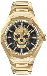 Philipp Plein The Skull Czarny/Stal w odcieniu złota PWPWA0824