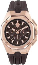 Philipp Plein Octagon Brązowy/Guma Ø44 mm PWTBA0223