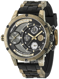 Police Adder Czarny/Stal w odcieniu złota Ø50 mm PL14536JSQG/AM