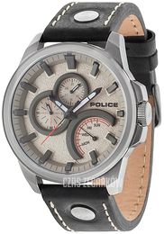 Police Navigator Srebrny/Skóra Ø48 mm PL14799JSU.61