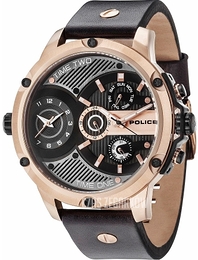 Police Leader Czarny/Skóra Ø52 mm PL15049JSR.02