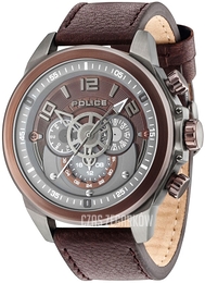 Police Belmond Szary/Skóra Ø52 mm PL15132JSUBZ.12