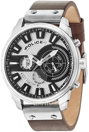 Police Leicester Srebrny/Skóra Ø50 mm PL15217JS.04A