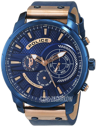 Police Leicester Niebieski/Skóra Ø50 mm PL15217JSBL/03