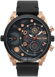 Police Czarny/Skóra Ø51 mm PL15381JSRB/61