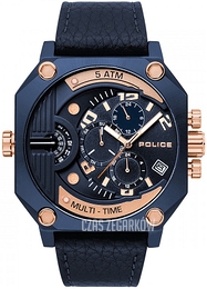 Police Niebieski/Skóra Ø52 mm PL15385JSBL.03