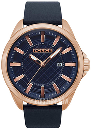 Police Checkmate Niebieski/Skóra Ø50 mm PL15408JSR/03