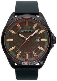 Police Checkmate Czarny/Skóra Ø50 mm PL15408JSU/61