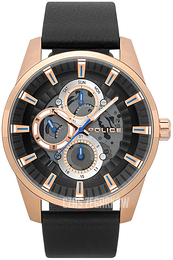 Police Czarny/Skóra Ø48 mm PL15409JSR/02