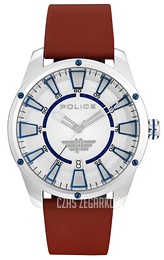 Police Srebrny/Skóra Ø48 mm PL15413JS/04