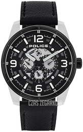 Police Czarny/Skóra Ø48 mm PL15663JSTB.02