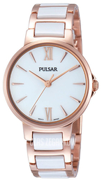 Pulsar Dress Biały/Stal w kolorze różowego złota Ø32 mm PH8078X1
