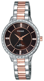 Pulsar Dress Brązowy/Stal w kolorze różowego złota Ø30 mm PH8217X1