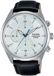 Pulsar Srebrny/Skóra Ø44 mm PM3101X1
