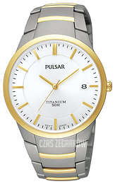 Pulsar Dress Biały/Stal w odcieniu złota Ø36 mm PS9008X1