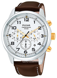 Pulsar Srebrny/Skóra Ø44 mm PT3259X1