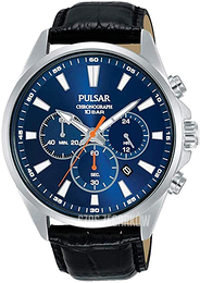 Pulsar Classic Niebieski/Skóra Ø43 mm PT3A43X1