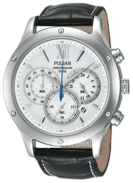 Pulsar Srebrny/Skóra Ø45 mm PU2061X1