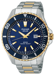 Pulsar Solar Niebieski/Stal w odcieniu złota Ø44 mm PX3032X1