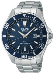 Pulsar Solar Niebieski/Stal Ø44 mm PX3033X1