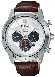 Pulsar Solar Biały/Skóra Ø43 mm PX5049X1