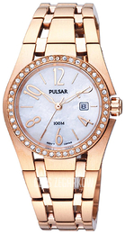 Pulsar Dress Biały/Stal w kolorze różowego złota Ø32 mm PXT666X1