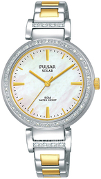 Pulsar Solar Biały/Stal w odcieniu złota Ø32 mm PY5049X1