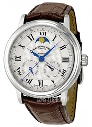 Raymond Weil Maestro Srebrny/Skóra Ø39.5 mm 2849-STC-00659