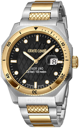 Roberto Cavalli by Franck Muller Diver Uno Czarny/Stal w odcieniu złota Ø43 mm RV1G045M0071